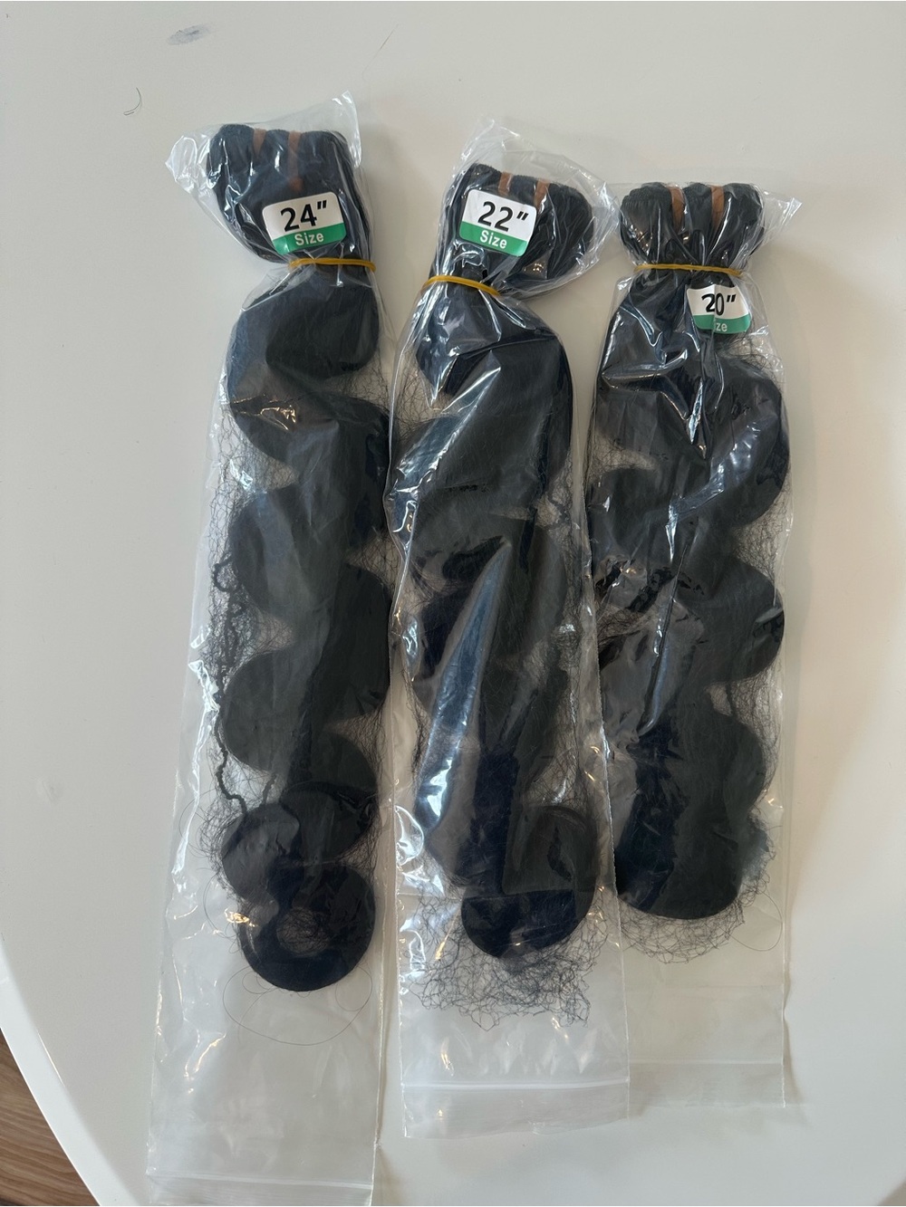 Black Body Wave Hair Weft Extensions - 20"/22"/24" (3-Pack)